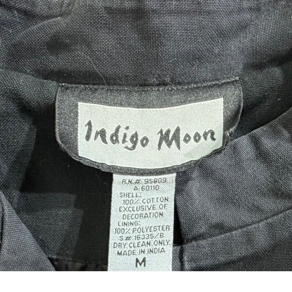 Indigo Moon Jacket Size Medium Button Front Black… - image 3